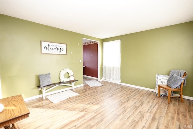 living area featuring light wood-type flooring