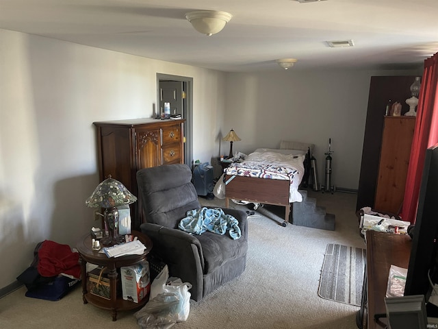 bedroom with carpet floors