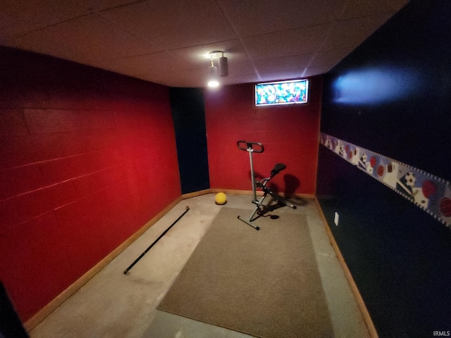 game room featuring carpet floors