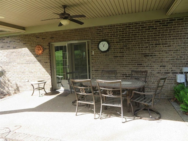 view of patio with ceiling fan