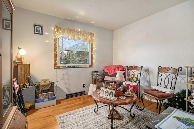 sitting room featuring hardwood / wood-style flooring