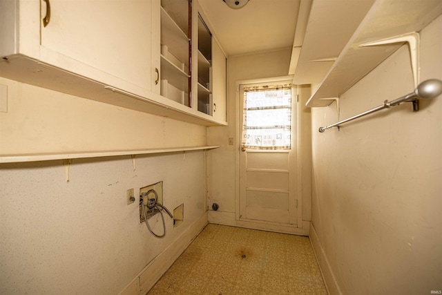 laundry room with electric dryer hookup and hookup for a washing machine