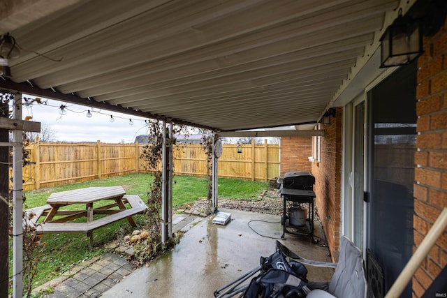 view of patio / terrace with a grill