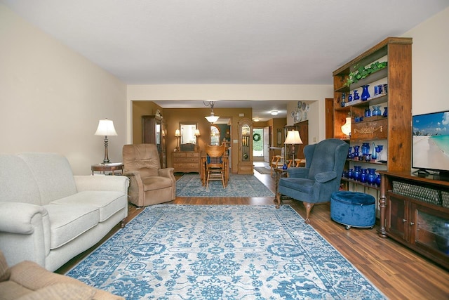 living room featuring wood-type flooring