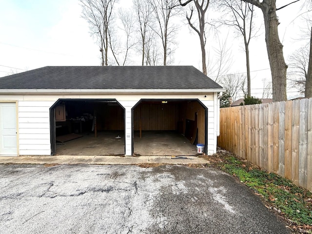 view of garage