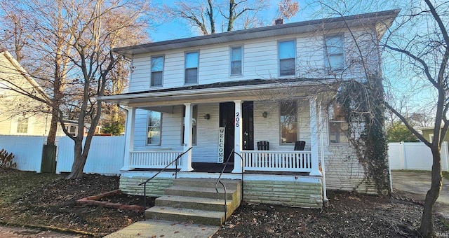 view of front of home with covered porch