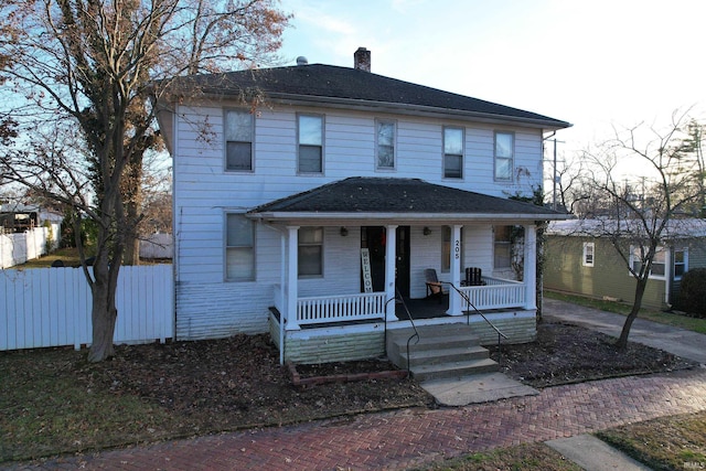 view of front facade featuring a porch