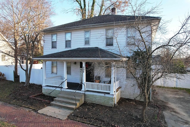 view of front of house with a porch