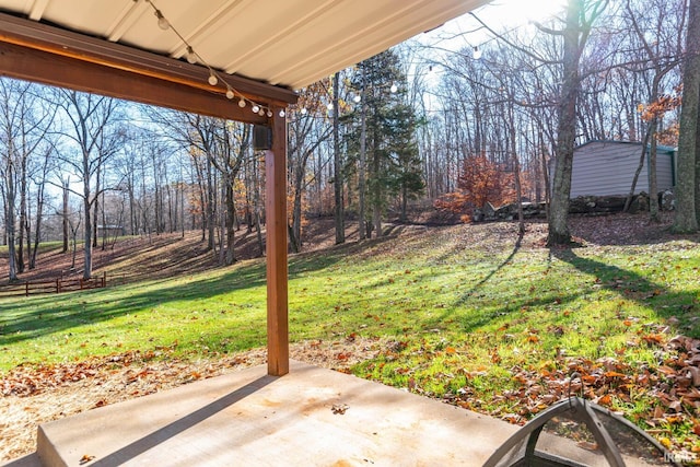 view of yard with a patio area