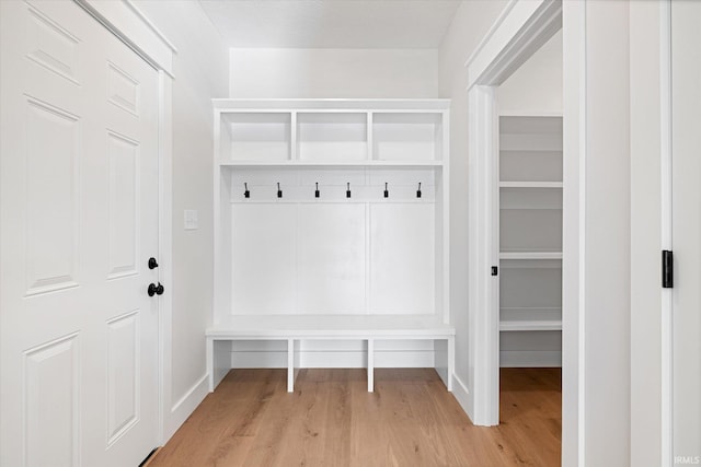 mudroom featuring light wood-type flooring