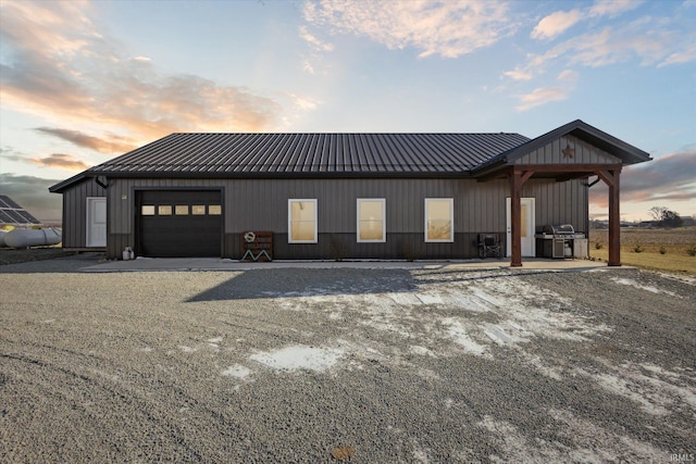 modern farmhouse with a garage