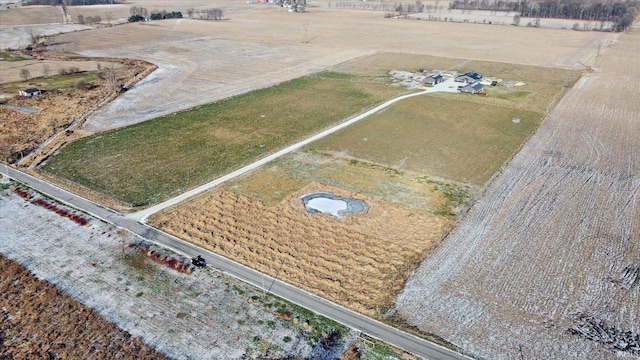 bird's eye view with a rural view