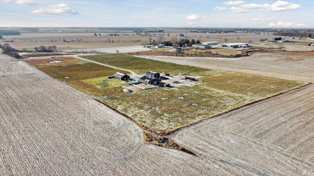 aerial view with a rural view