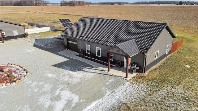 aerial view featuring a rural view