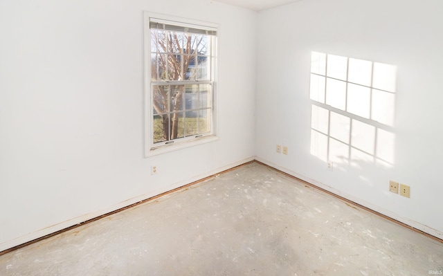 view of spare room