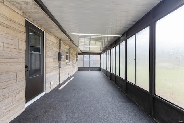 view of unfurnished sunroom