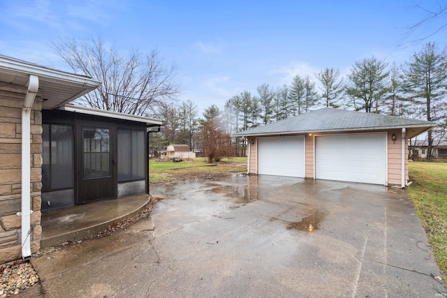 view of garage