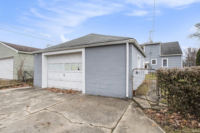 view of garage