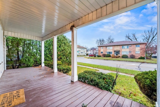 wooden deck with covered porch