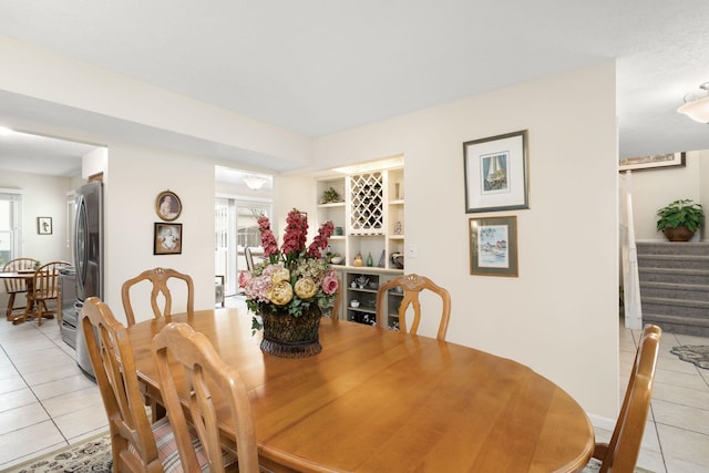 view of tiled dining area