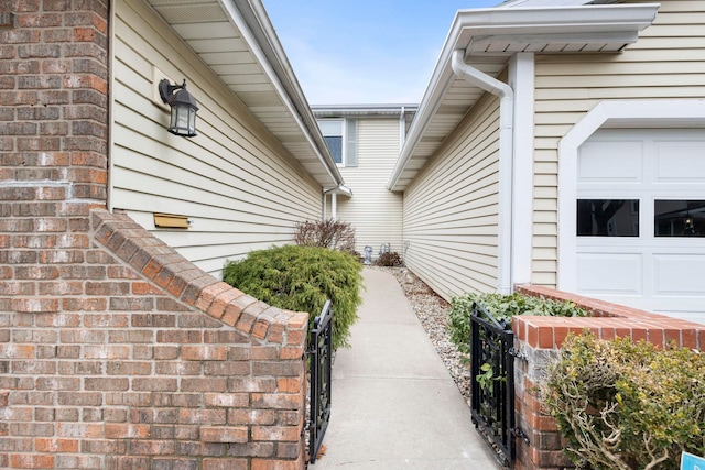 property entrance featuring a garage