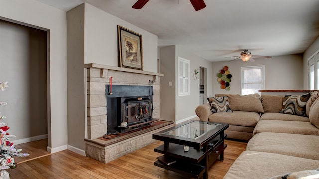 7111 Upton Rd, Mount Vernon, IN 47620 - living room featuring ceiling fan and light hardwood / wood-style flooring