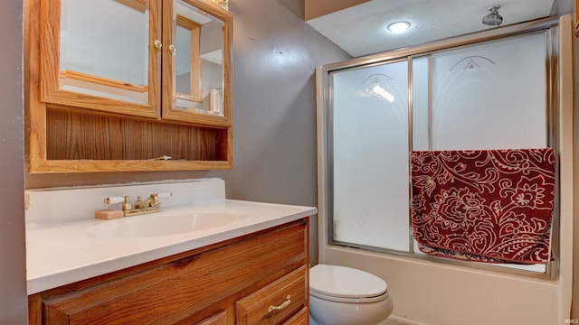 7111 Upton Rd, Mount Vernon, IN 47620 - full bathroom with vanity, bath / shower combo with glass door, and toilet