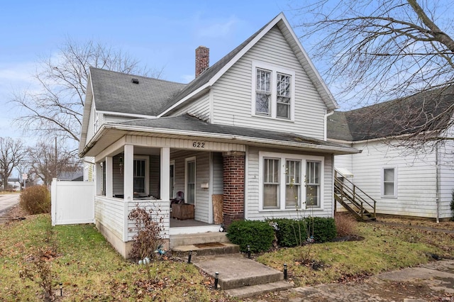 view of front of home with covered porch