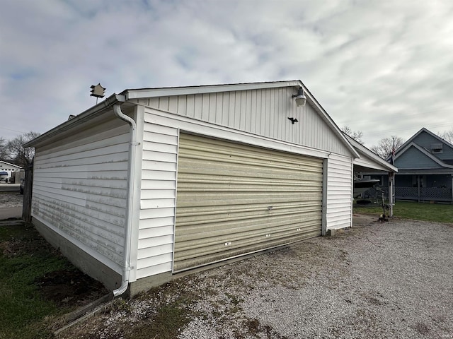 view of garage