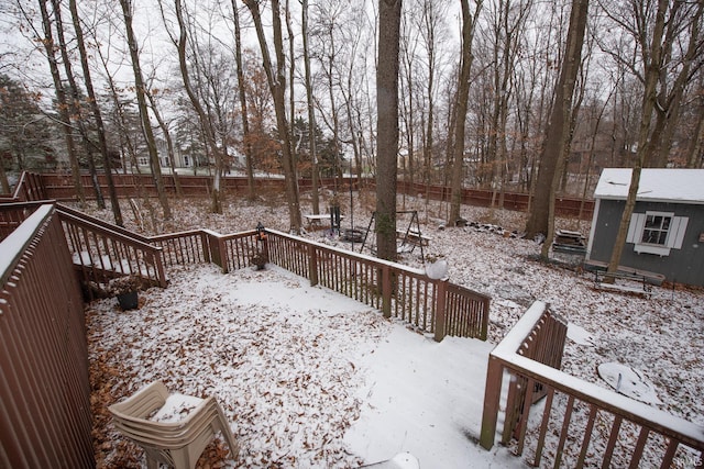 view of snowy yard