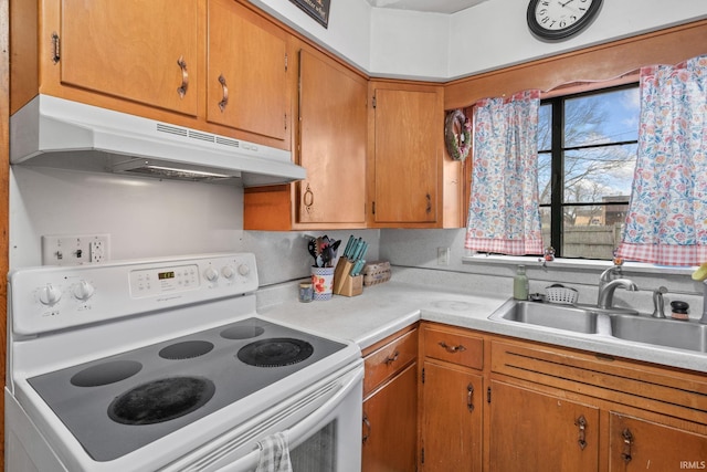 kitchen featuring electric stove and sink