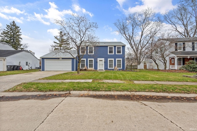 colonial-style house with a front lawn