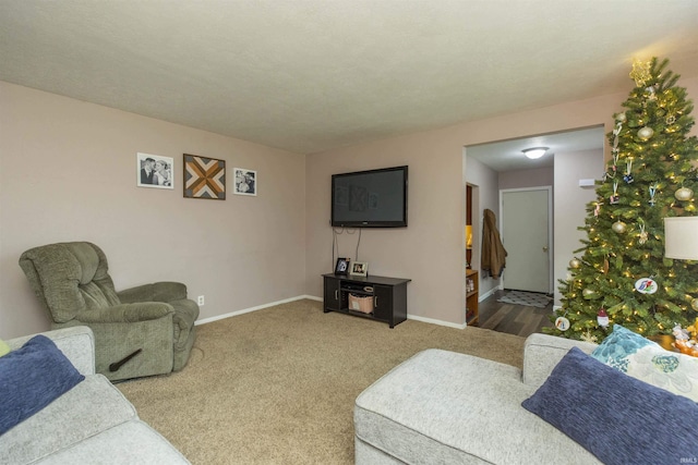 living room featuring carpet floors