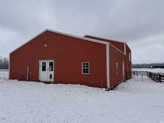 view of snow covered structure