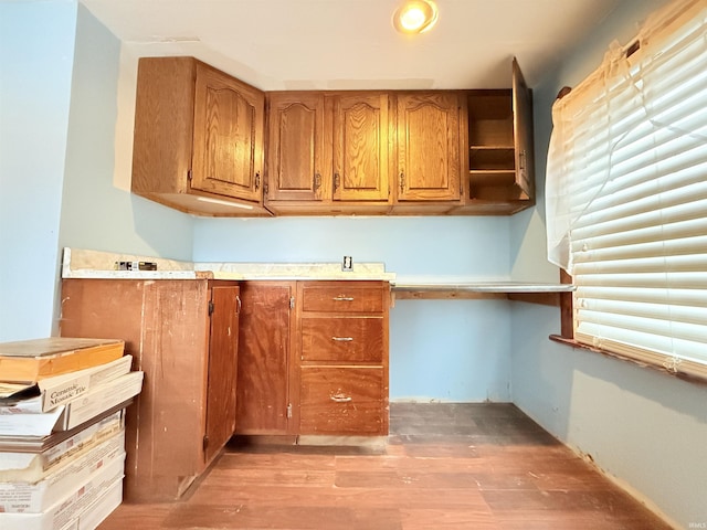 kitchen with light wood-type flooring