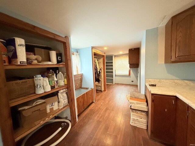 kitchen with light hardwood / wood-style flooring