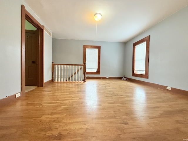 empty room featuring light wood-type flooring