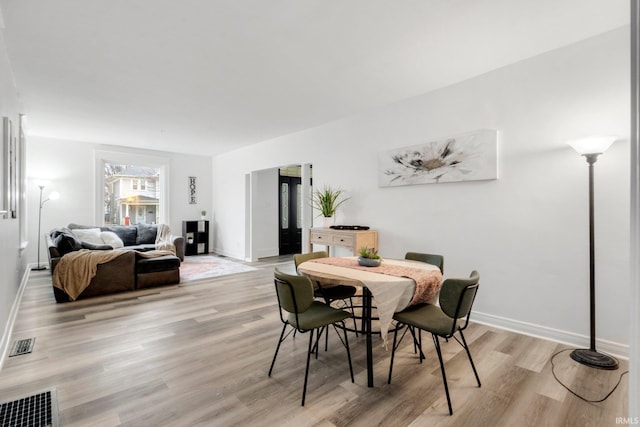 dining room featuring light hardwood / wood-style floors