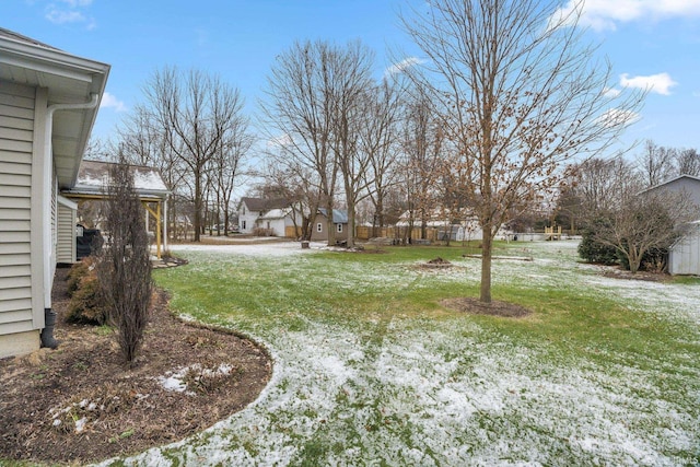 view of snowy yard