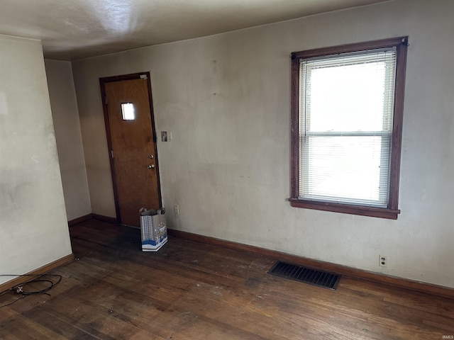 entryway featuring dark wood-type flooring