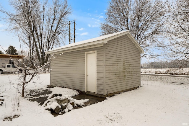 view of snow covered structure