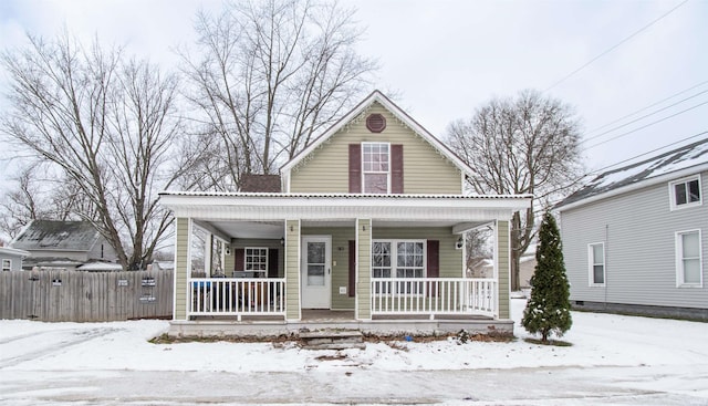 view of front of home with covered porch