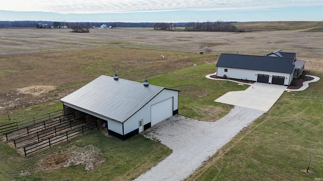 bird's eye view with a rural view