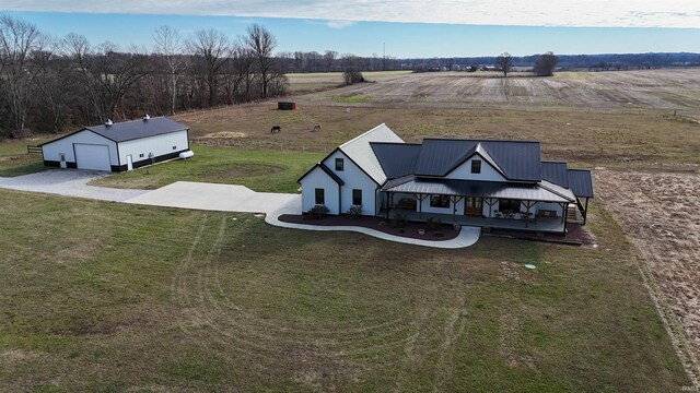 aerial view featuring a rural view