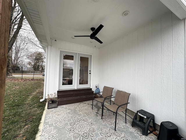 view of patio / terrace with ceiling fan