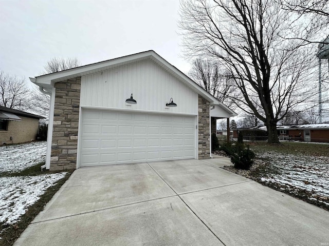 view of snow covered property