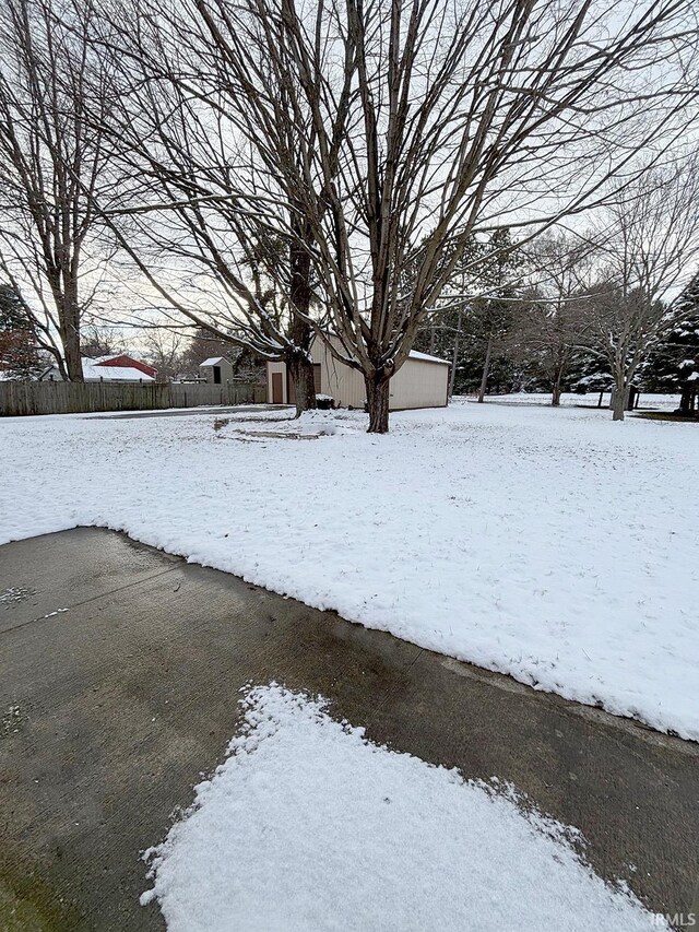 view of snowy yard