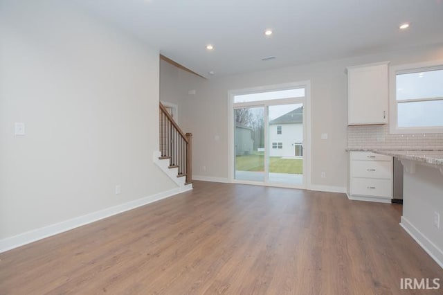 interior space featuring light hardwood / wood-style flooring