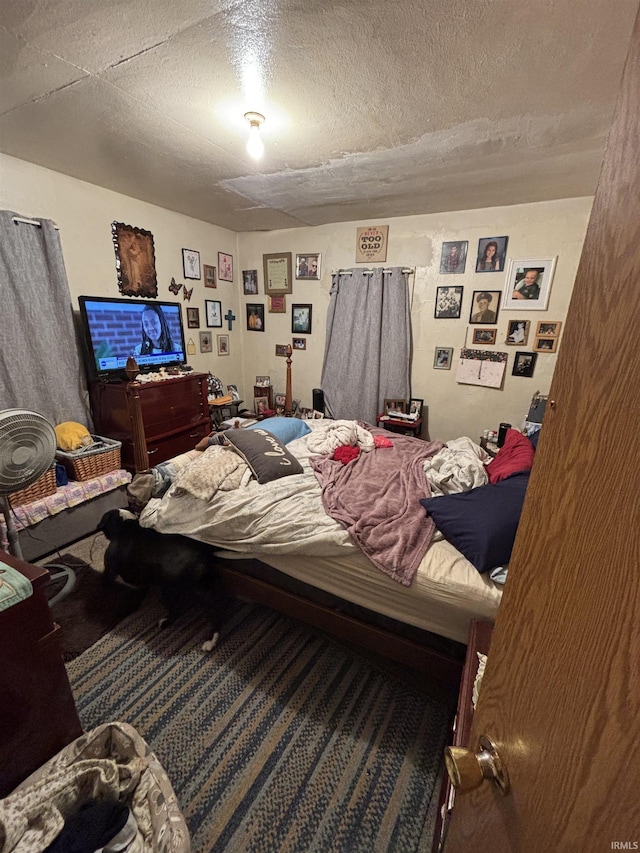 bedroom with a textured ceiling