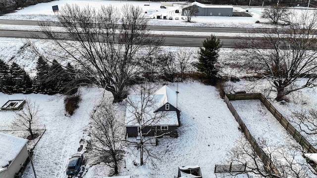 view of snowy aerial view